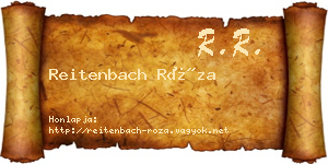 Reitenbach Róza névjegykártya